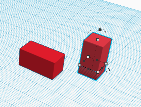 copied and rotated blocks in tinkercad