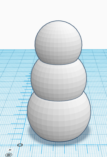 three spheres aligned and grouped