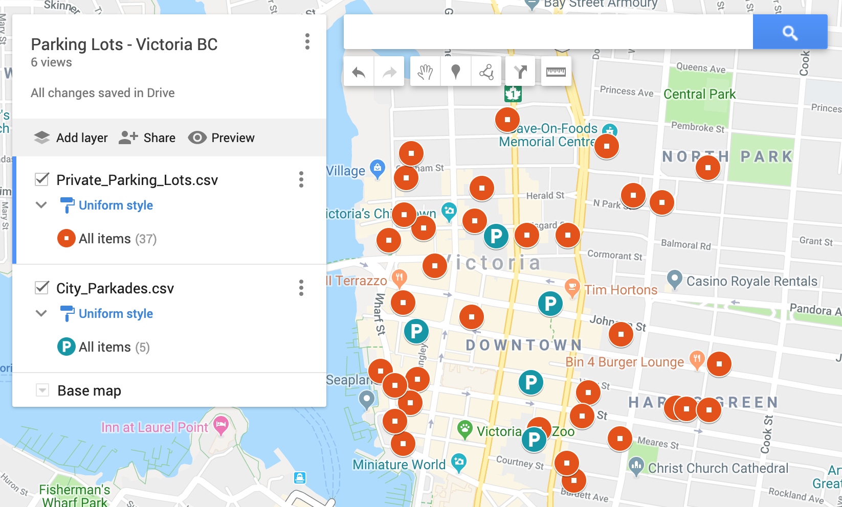 map of parking example