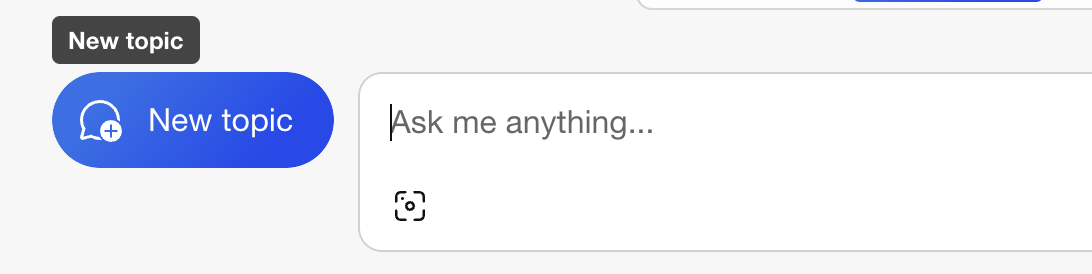 An image of Copilot's New Topic button