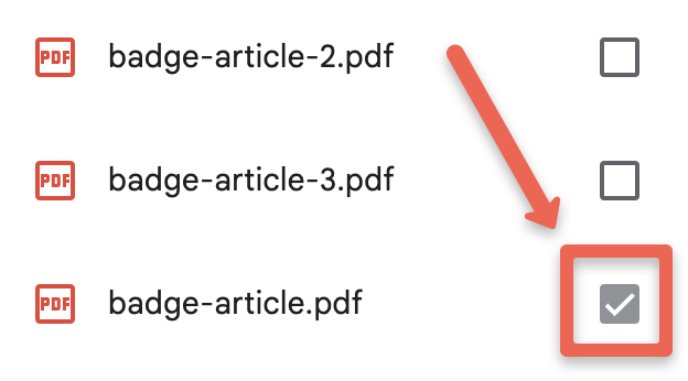 Only one article selected