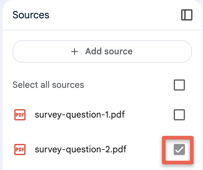 Deselect document 1 and select document 2