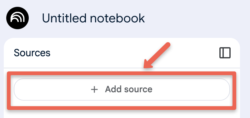 Adding a new source document to NotebookLM