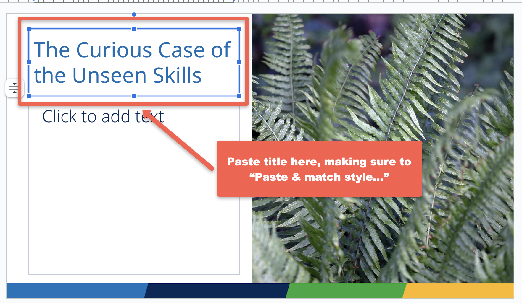 Slide suggested title on the slide