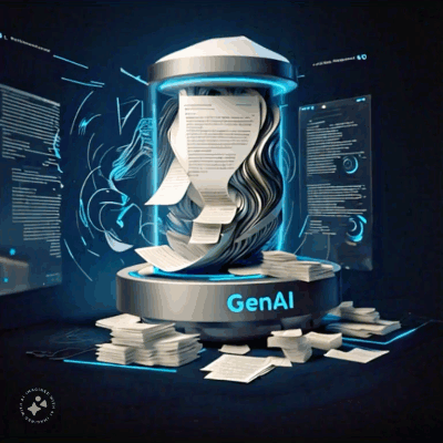 GenAI summarizing text abstract Logo