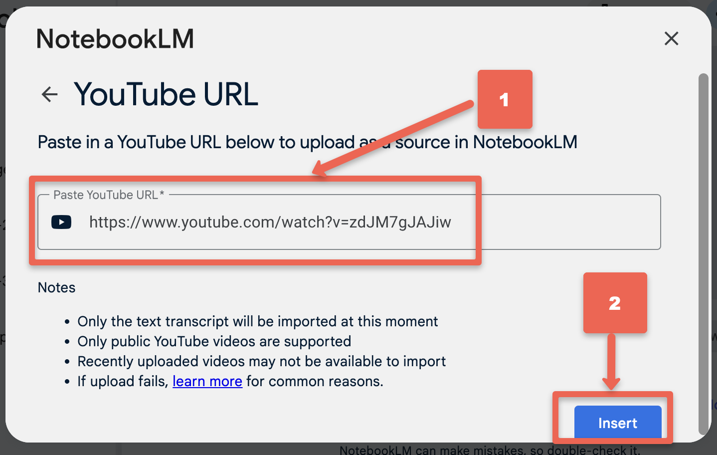 Adding a YouTube URL