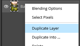 Duplicate layer button