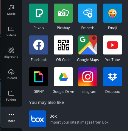 More button with icon options