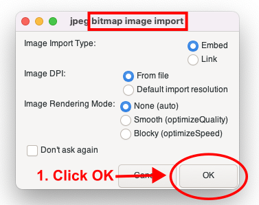 Inkscape import image instructions