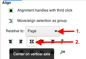 Centered objects to page