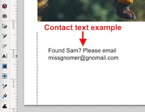 Contact text example