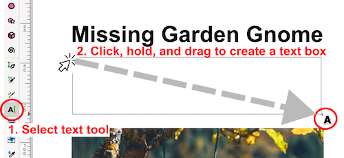 Inkscape create text box