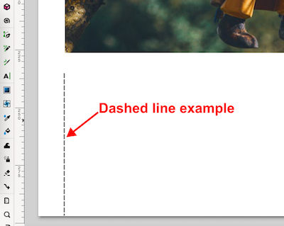 Inkscape Dashed line example