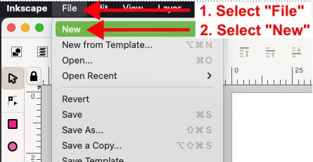 Inkscape new file instructions