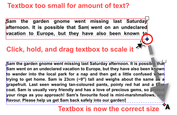 Inkscape resize text box