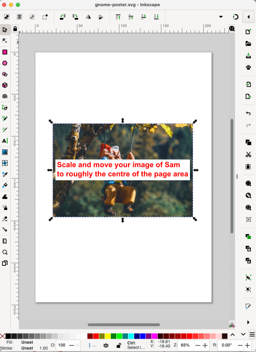Inkscape scale and move image