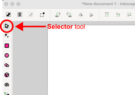 Inkscape selector tool location