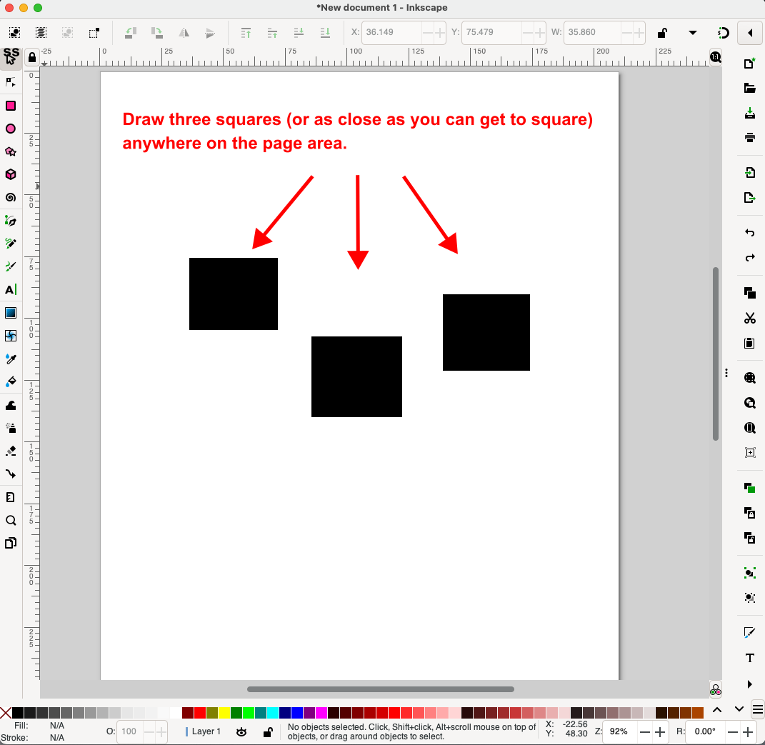 Inkscape three squares example