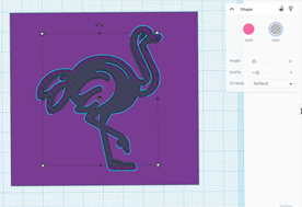 ostrich as a hole on top of a thin large cube