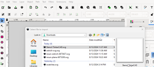 import file in Inkscape