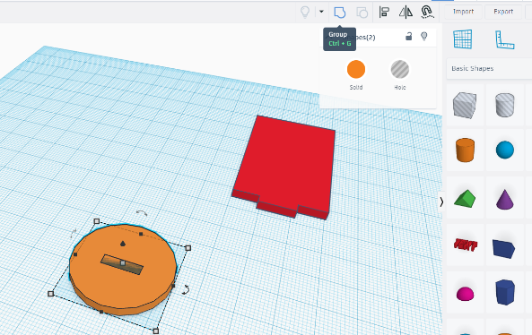 cylinder with a rectangle hole in the middle