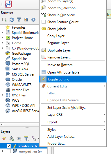 QGIS toggle editing