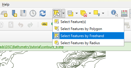 QGIS select by freehand