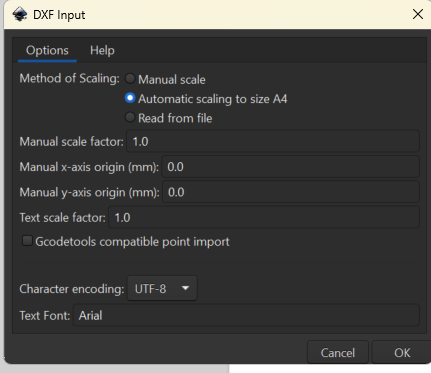 Inkscape file parameters