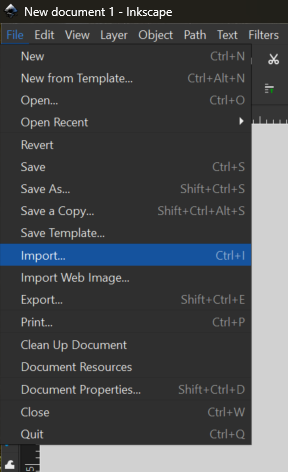Inkscape file open