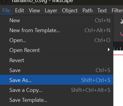 Inkscape save file as