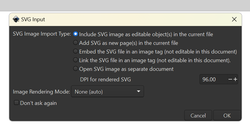 Inkscape open SVG