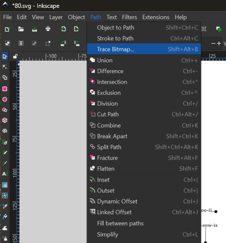Inkscape trace bitmap tool