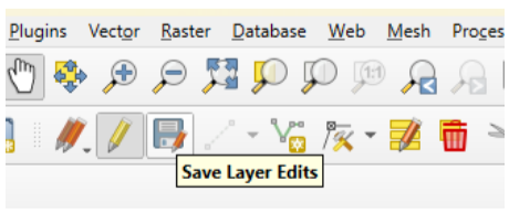 QGIS end editing