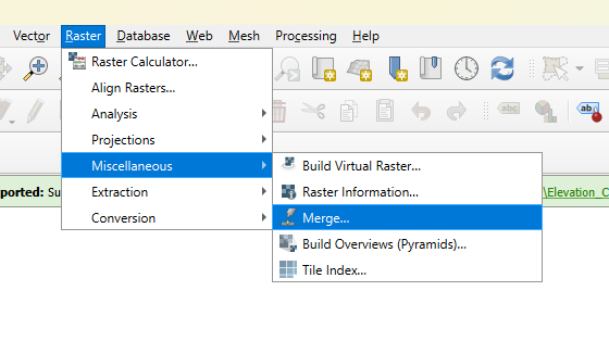 QGIS merge raster