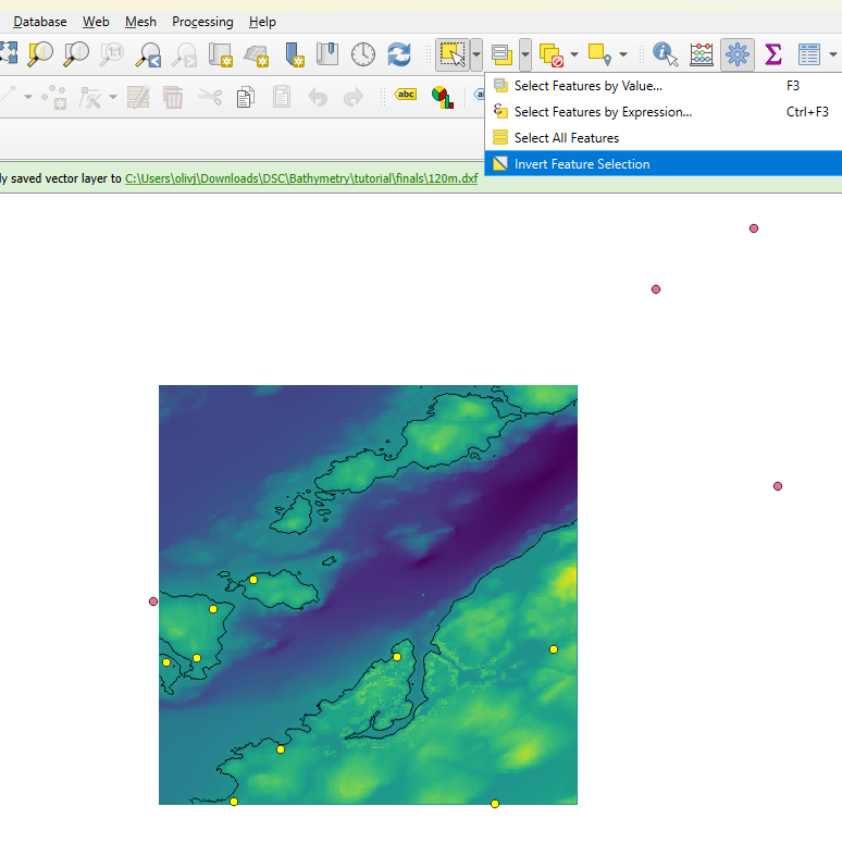 QGIS invert selection