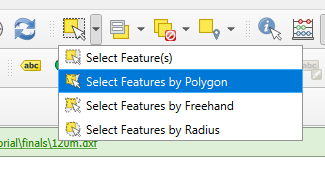 QGIS select by polygon