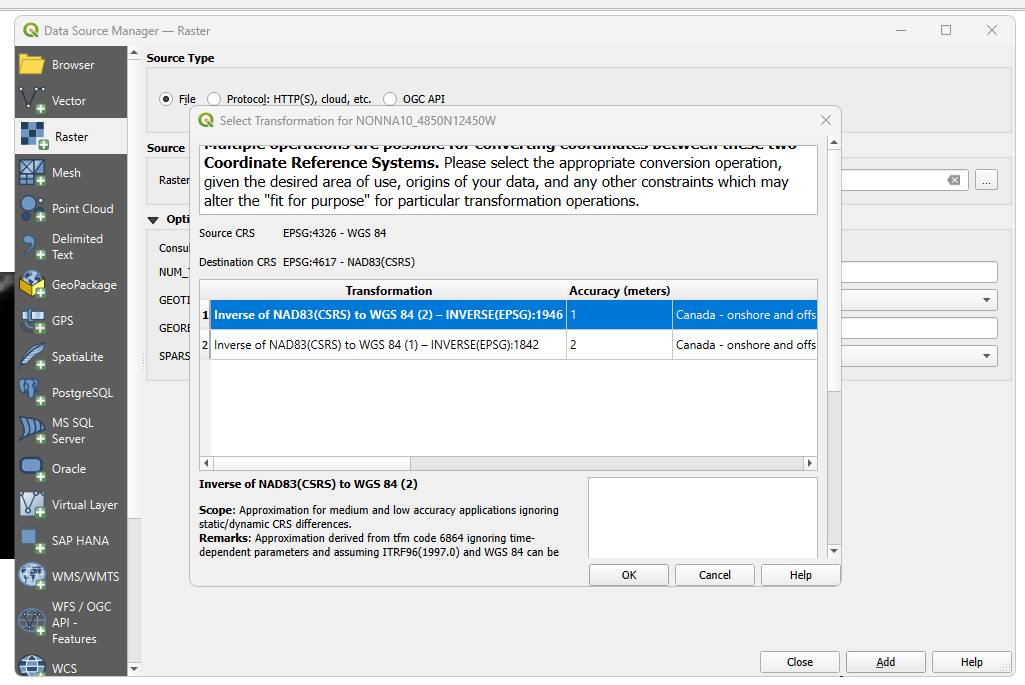QGIS coordinate system