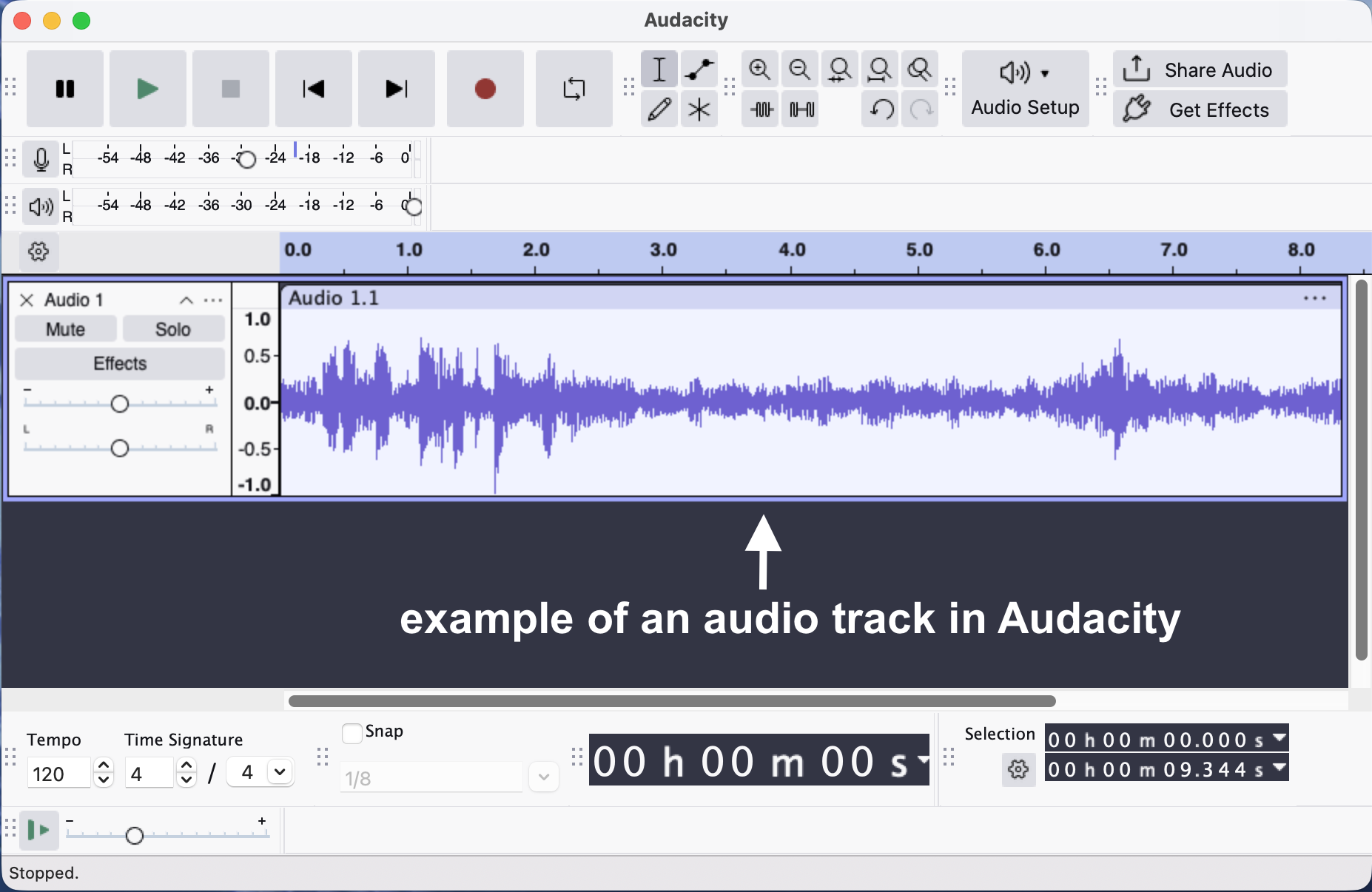 Audacity example track