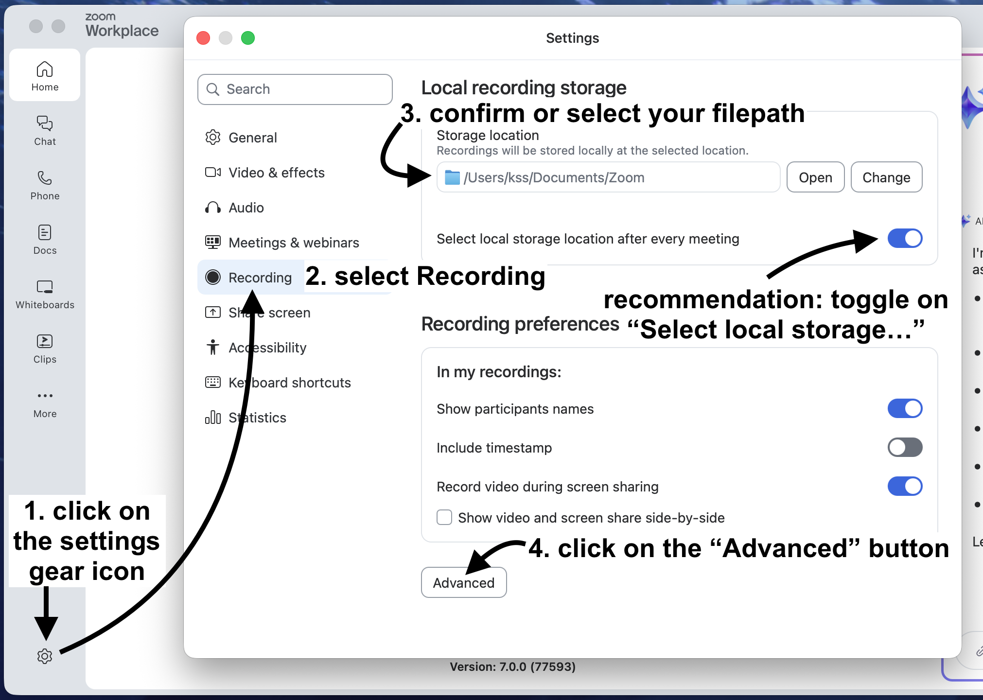 Zoom preferences part 1