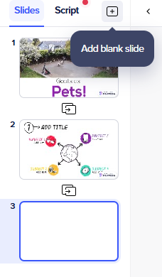 Blank slide adding