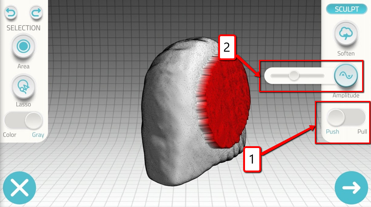 push and amplitude