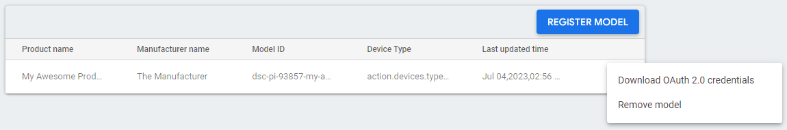 model options