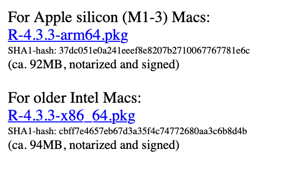 R Language Package download options