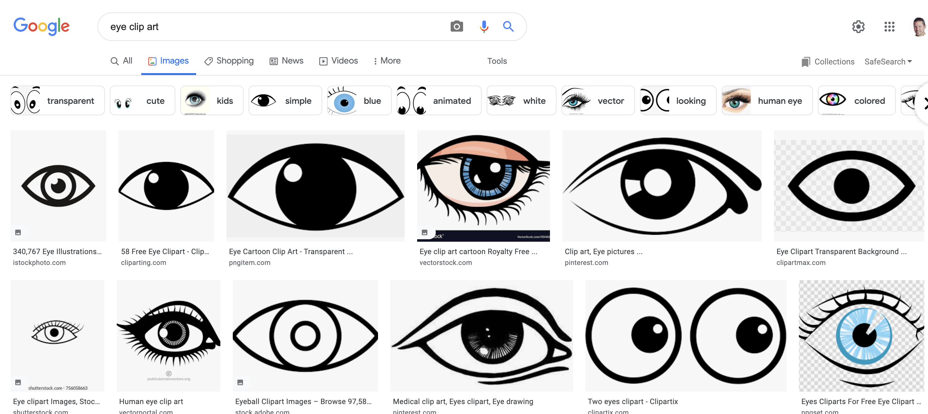 Google image search eye clip art