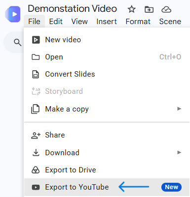 Export to YouTube
