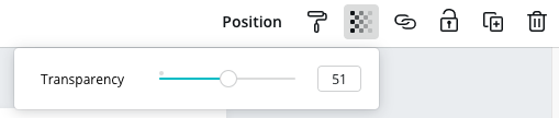 Transparency and position editing menu